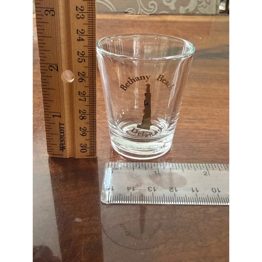 Bethany Beach Delaware Lighthouse Souvenir‎ Shot Glass Clear Barware Travel DE